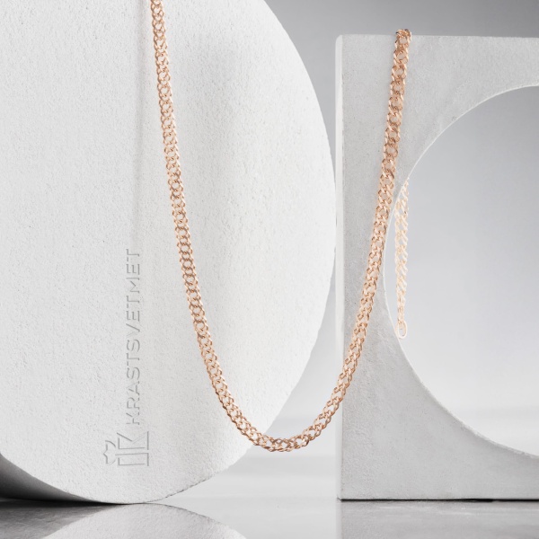 Цепь из красного золота 585, плетение «Ромб двойной»